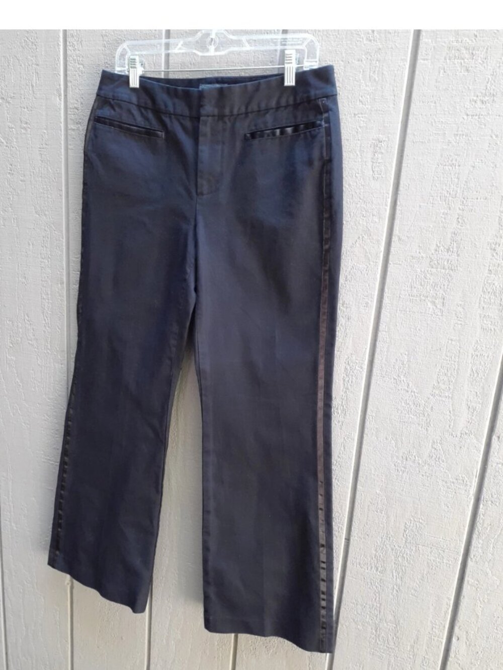 Banana Republic 2005 Deadstock Black Trouser Pants Size 10 Wide Leg Side Stripe